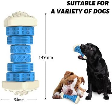 גורי LUV צעצועי כלבים אינטראקטיביים לשעמום ומעורר - כחול | גומי קשוח וניילון כמעט בלתי ניתנים להריסה